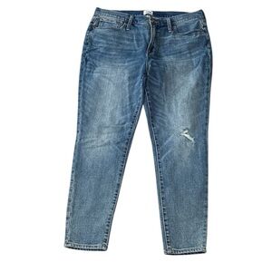 J. Crew Blue Distressed Ankle Jeans